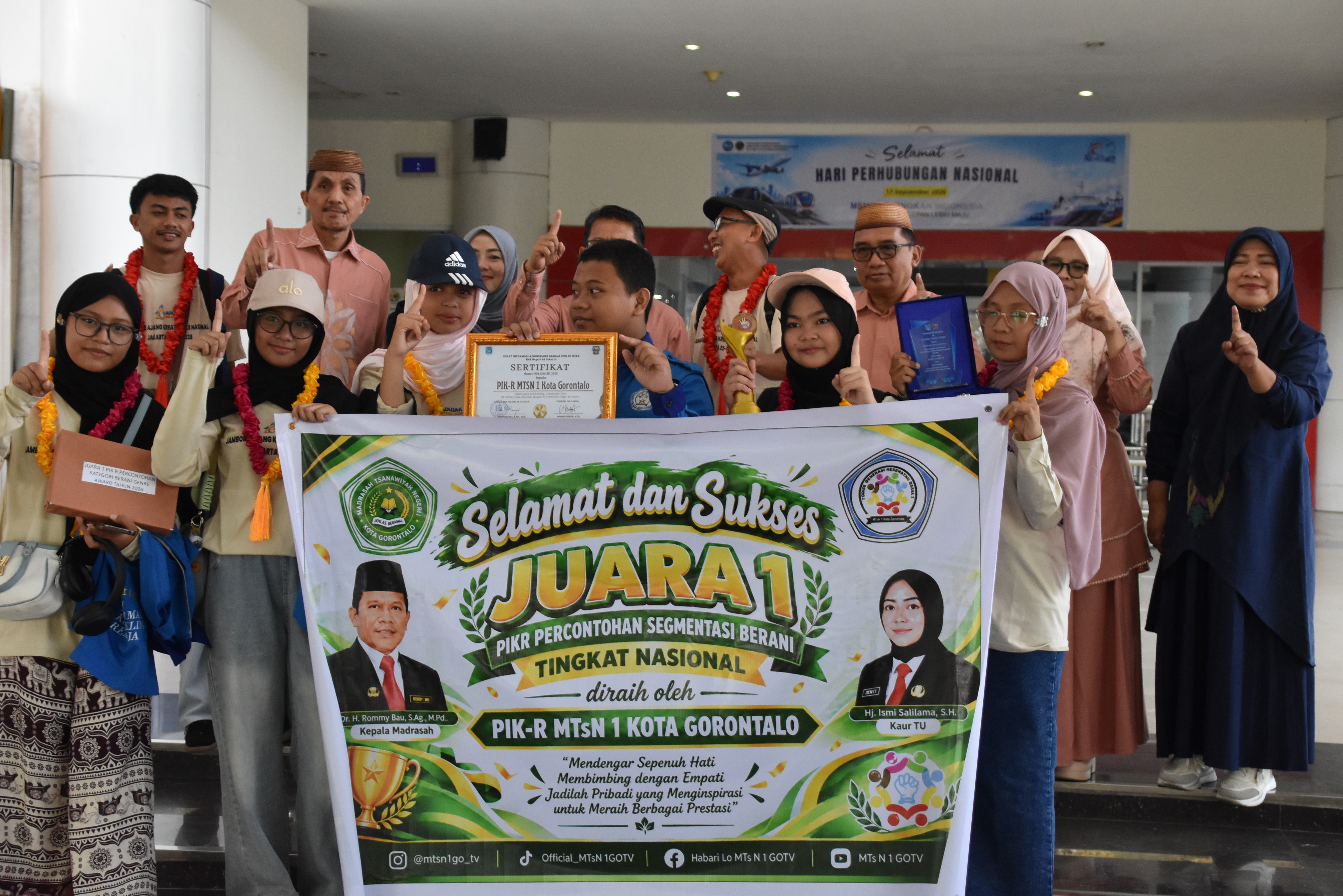 MTsN 1 Kota Gorontalo Sambut Kepulangan Juara 1 PIK-R Tingkat Nasional