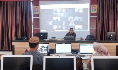 Tim proktor MTsN 1 Kota Gelar Simulasi AKMI Kepada Siswanya Secara Virtual