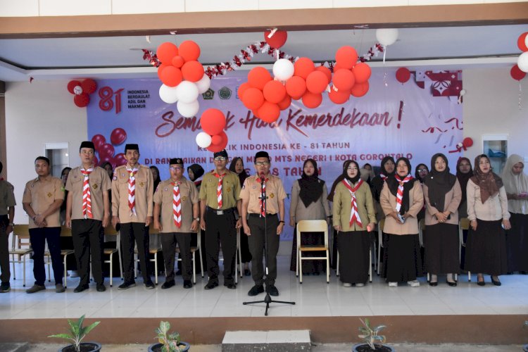 MTsN 1 Kota Gorontalo Gelar Upacara Peringatan Hari Pramuka ke-65